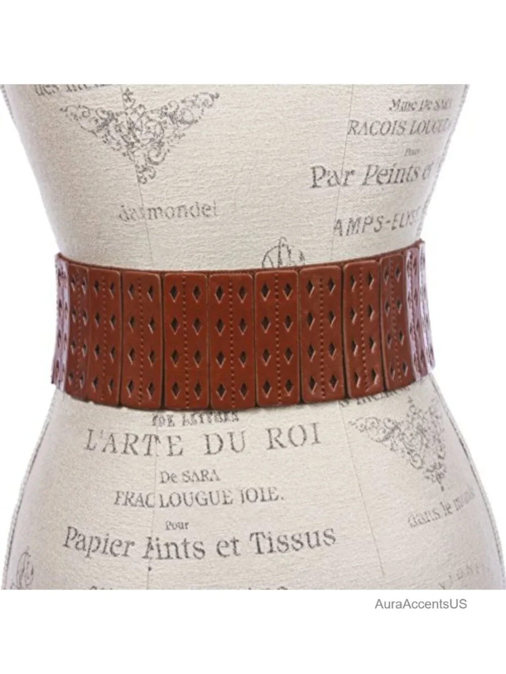 Stretchy High Waist Fashion Belt with Metal Buckle
